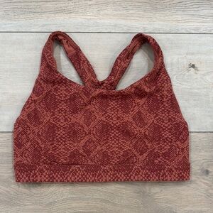 Athleta Ultimate Snake Print Sports Bra Burnt Orange